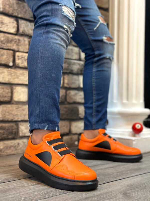 Men's Sneakers High Sole Orange KF0302