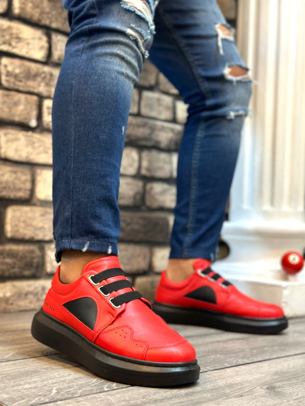 Men's Sneakers High Sole Red KF0302