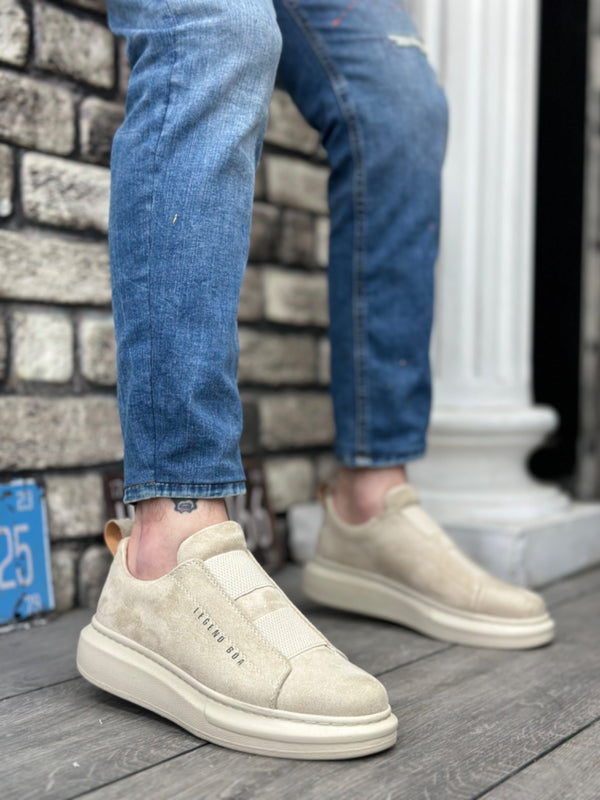 Men's Sneakers High Sole Sand Beige KF0307