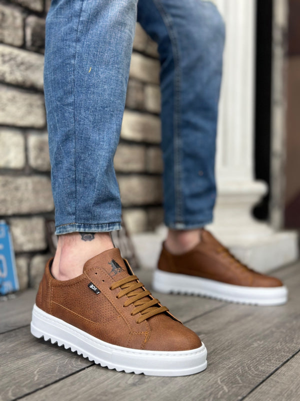 Men's Sneakers High Sole Tan KF0323