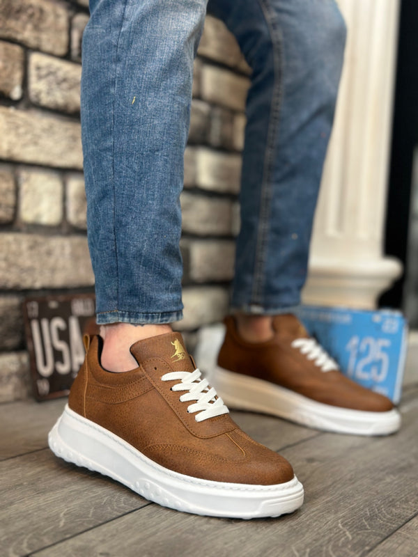 Men's Sneakers High Sole Tan KF0327