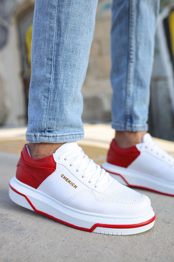 Men's Sneakers & Sports Shoes White Red KF075