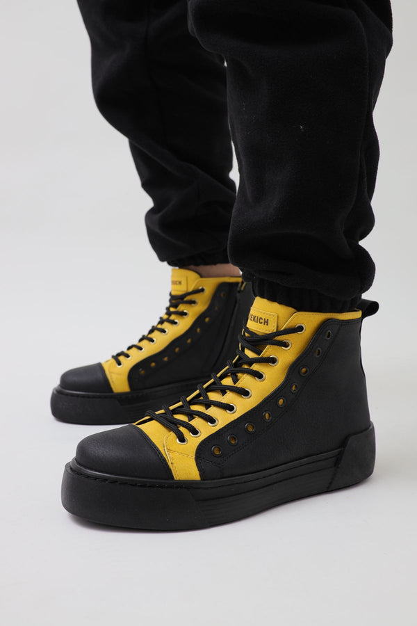 Men's Boots Black Yellow KF167