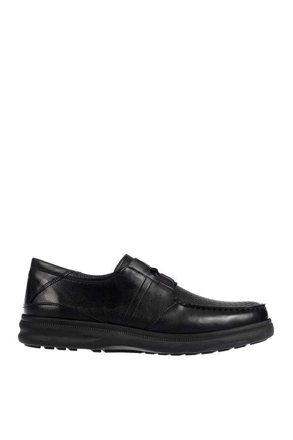 Men's Casual Daily Comfort Shoes - Premium Genuine Leather - Black KF20607