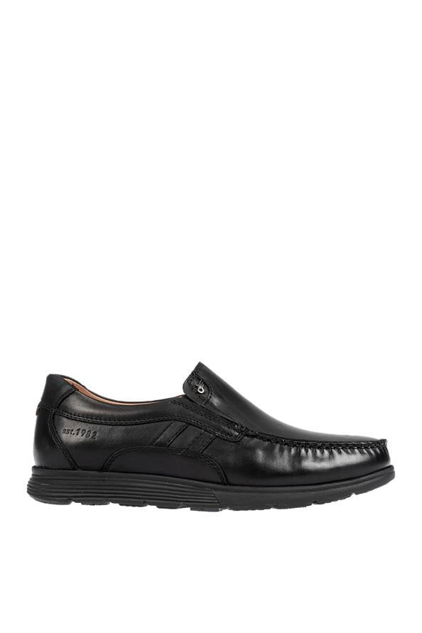 Men's Casual Daily Comfort Shoes - Premium Genuine Leather - Black KF305002