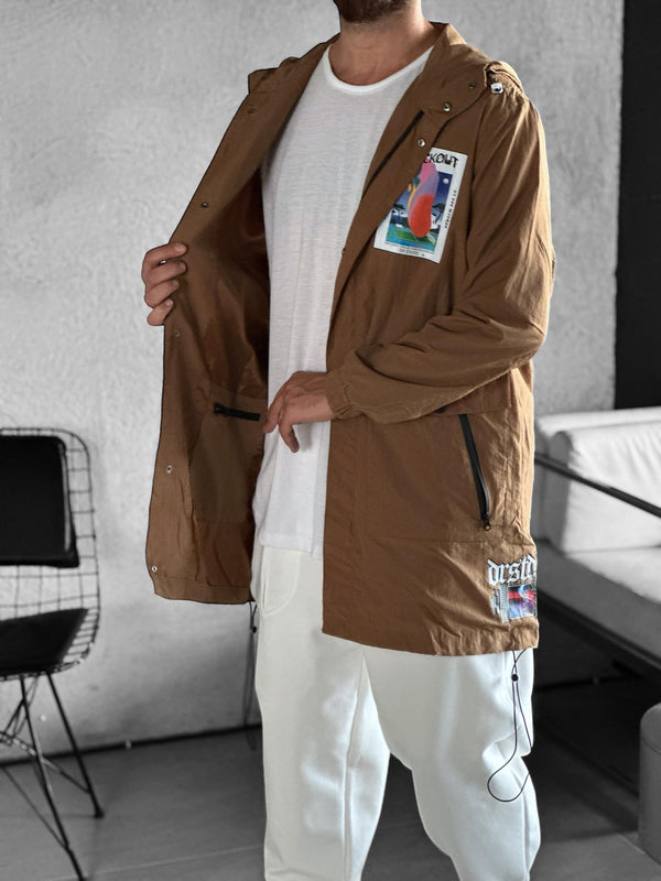 Men's Premium Quality Parachute Fabric Tan Jacket