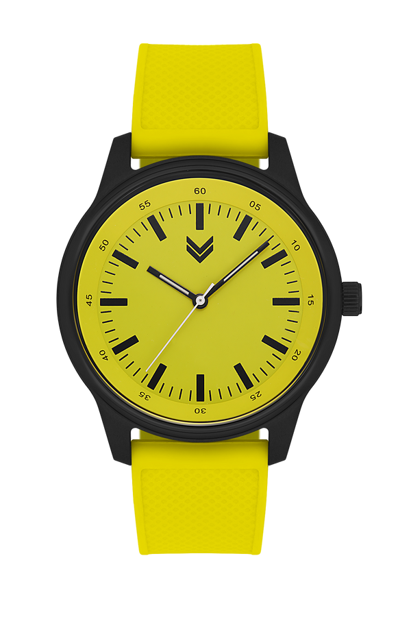 Hummel Men Women Sport Wristwatch Black Yellow Hm-3002Ma-4