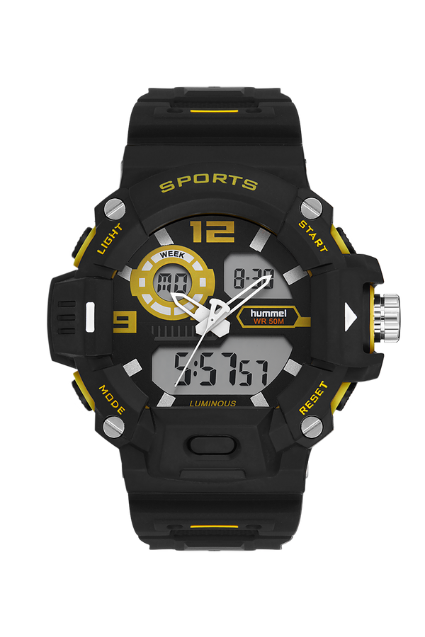 Hummel Men's Sports Wristwatch Black Yellow Hm-1016Md-4