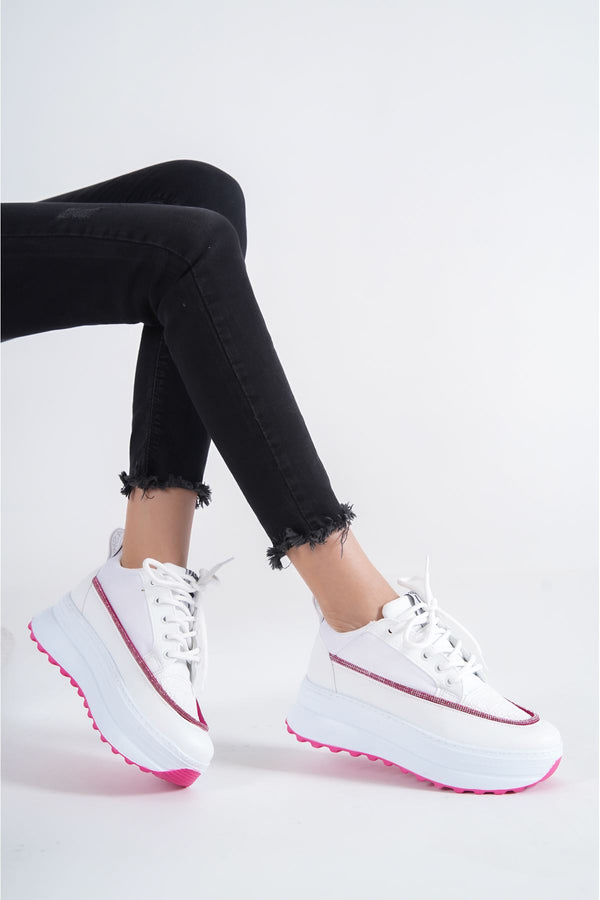 Jasmin Pink White Sneakers Shoes