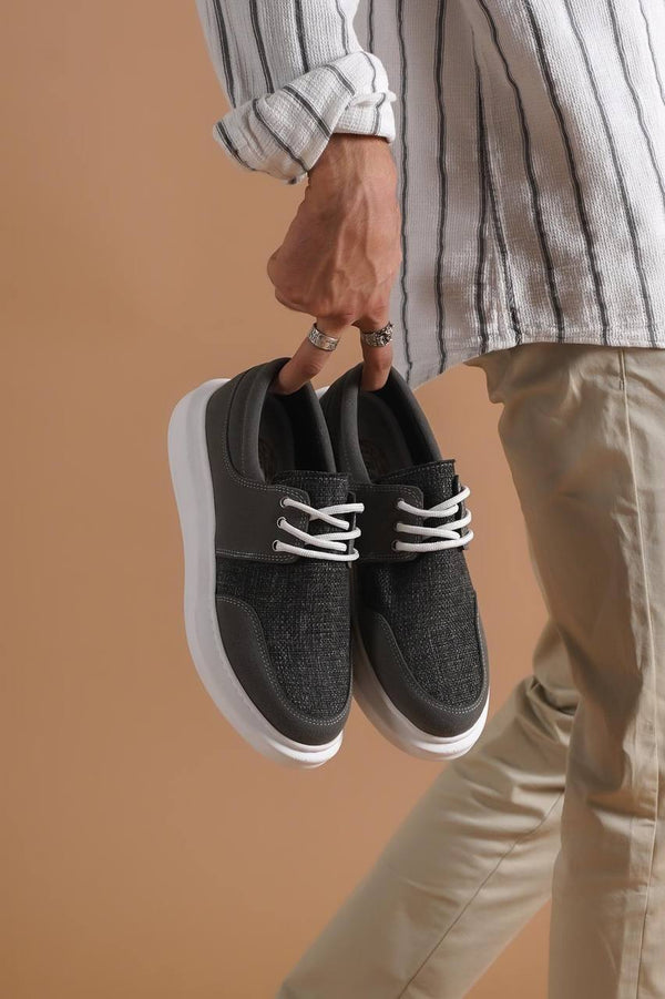 Kb-042 Lace-Up Gray Casual Men's Sneakers Shoes