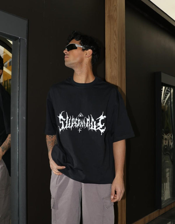 Men's Made Oversize Words Black T-Shirt