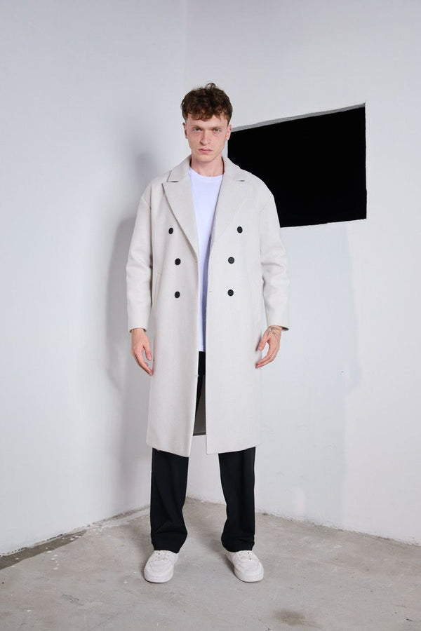 Men's Premium Long Cashmere Coat Beige