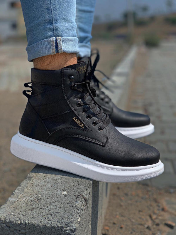 Men's Sneaker High Sole Shoes B-404 Black