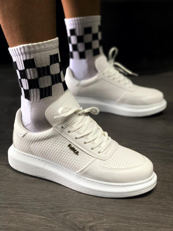 Men's White High Sole Casual Sneaker Sports Shoes