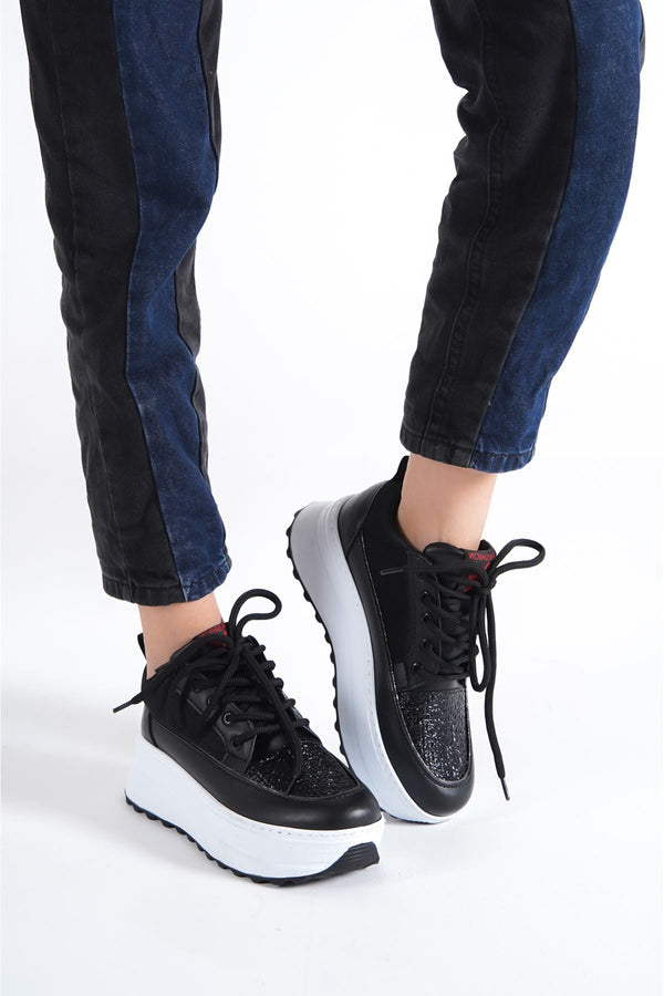 Oneo Black White Women's Sneakers Shoes