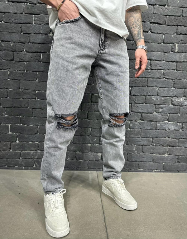 Premium Knee Distressed Baggy Men's Jeans