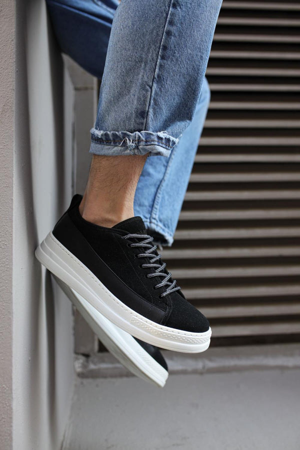 Sneakers Shoe 010 Black Suede (White Sole)