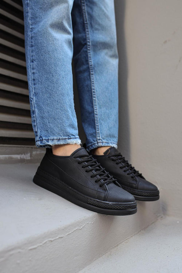 Stm Design Sneakers Shoes 010 Black (Black Sole)