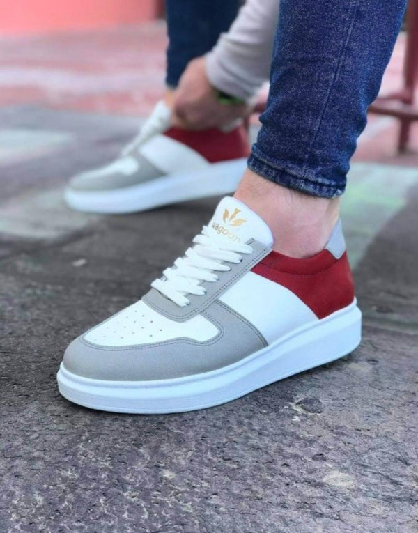 Wg011 White Red Men's Casual Shoes