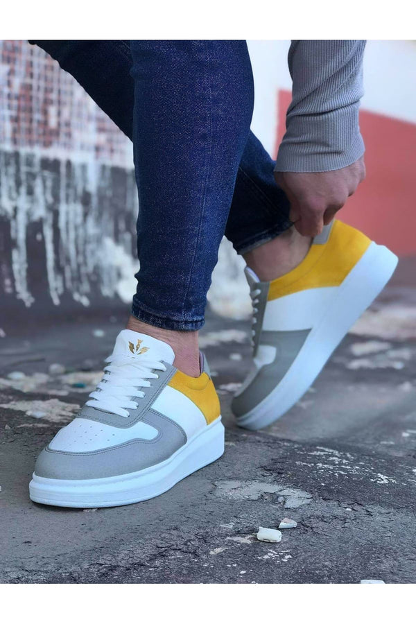 Wg011 White Yellow Men's Casual Shoes