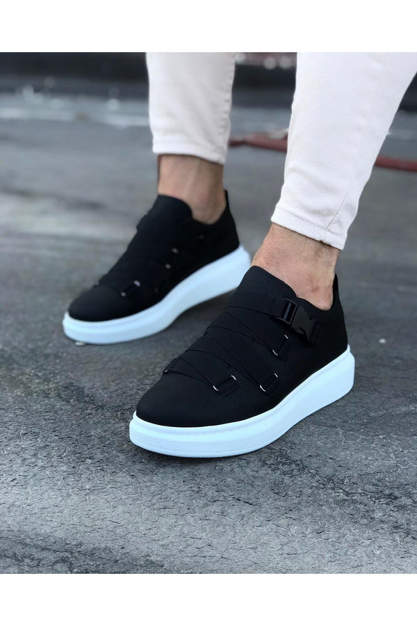 Wg033 Black Men's High-Sole Shoes Sneakers