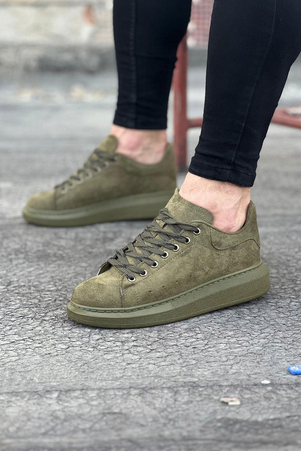 Wg096 Khaki Suede Daily Men's Casual Shoes