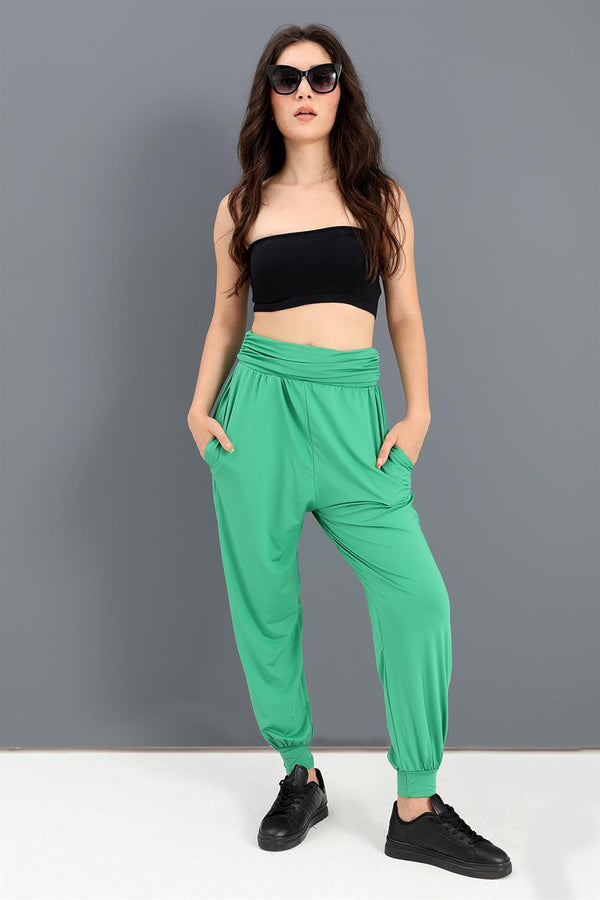 Women's High Waist Pocket Jogger Pants - Green