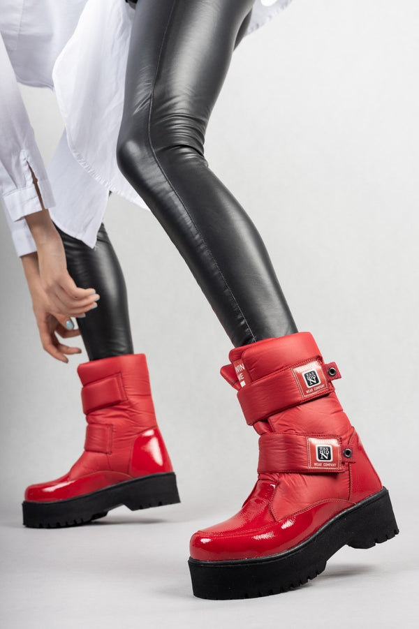 Women's Miah Red Patent Leather Snow Boots