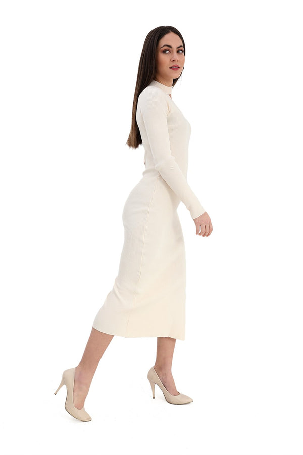 Women's One-Shoulder Sweater Dress - Ecru