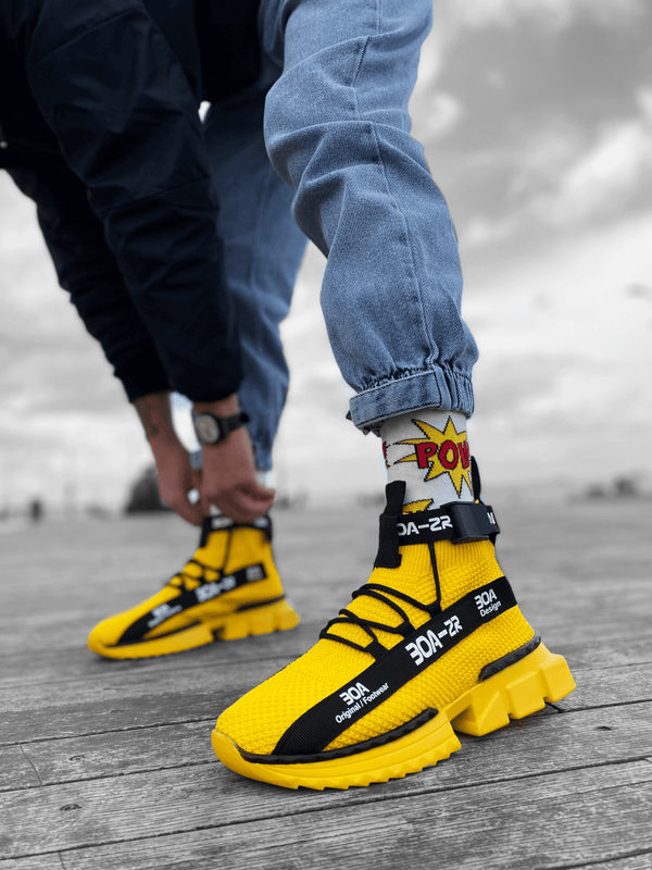 Men's Sneakers High Sole Yellow KFZRX700